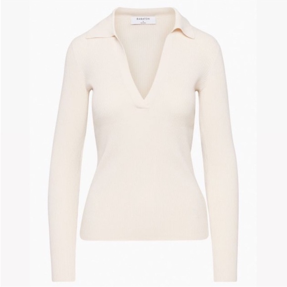 Aritzia Sweaters - Aritzia Babaton Cream V-Neck Sweater